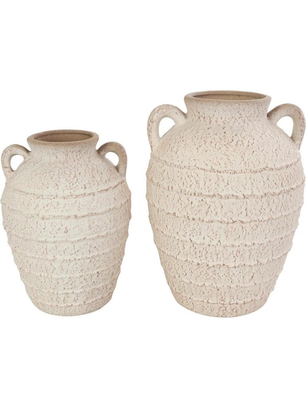 Elegant Cream Ceramic Vases Set of 2 - 11" & 9" Home Decor Accent Pieces